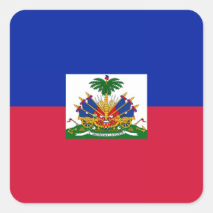 Haiti – Haitian Flag Square Sticker