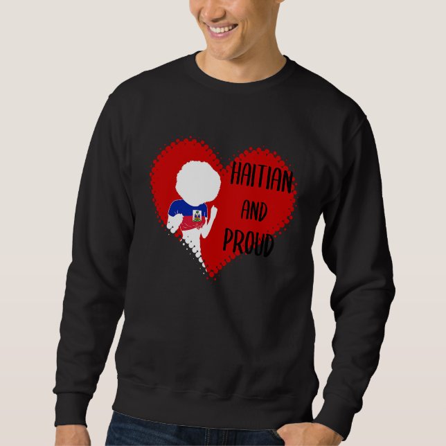 Haiti Haitian Love Flag Proud Woman Princess Crown Sweatshirt (Front)