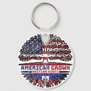 Haiti Haitian US American USA United States Tree Key Ring