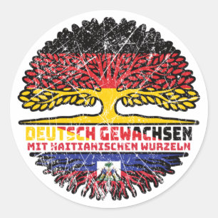 Haiti Haitianisch Deutsch Deutschland Baum Wurzel Classic Round Sticker