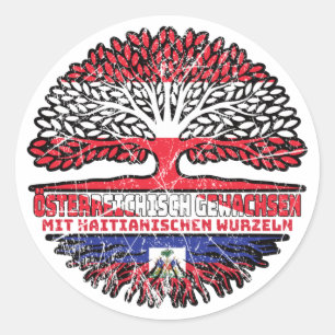 Haiti Haitianisch Österreichisch Baum Classic Round Sticker