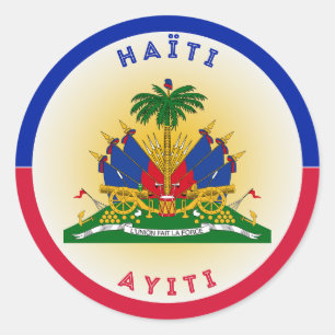 Haiti Heritage Emblem Classic Round Sticker