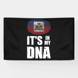 Haiti It's In My DNA Haitian Pride Fingerprint Banner