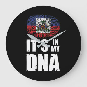 Haiti It's In My DNA Haitian Pride Fingerprint Large Clock