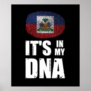 Haiti It's In My DNA Haitian Pride Fingerprint Poster