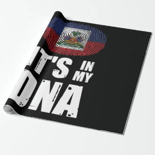 Haiti It's In My DNA Haitian Pride Fingerprint Wrapping Paper