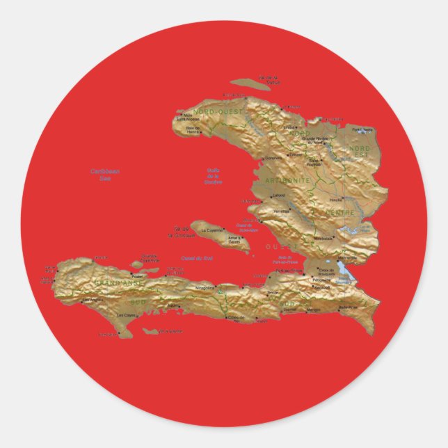 Haiti Map Sticker (Front)