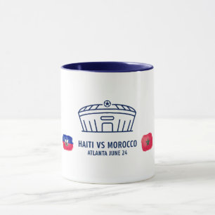Haiti Morocco Soccer Rivalry Watercolor Flag Mug 