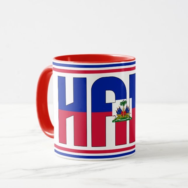 Haiti National Flag Patriotic Coffee Mug (Front Left)