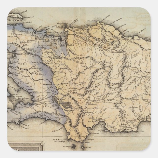 Haiti or Saint Domingo Square Sticker (Front)