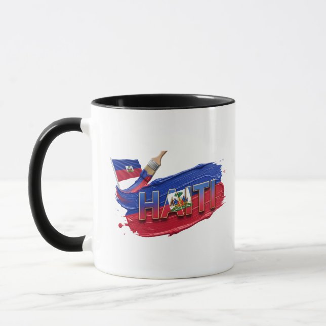 Haiti Paint Brush Design | Caribbean Pride Mug (Left)