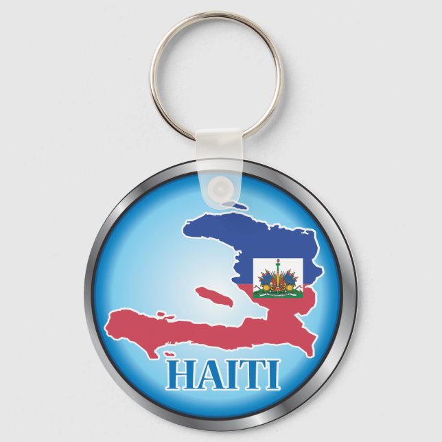 Haiti Round Button.ai Key Ring (Front)
