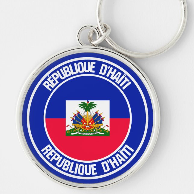 Haiti Round Emblem Key Ring (Front)