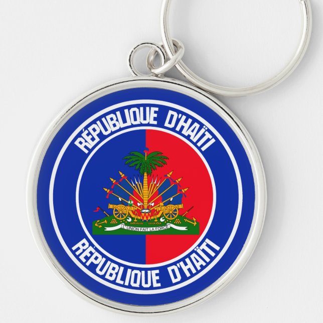 Haiti Round Emblem Key Ring (Front)