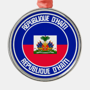 Haiti Round Emblem Metal Ornament