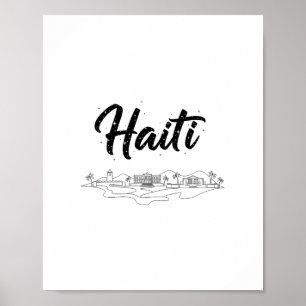 Haiti Skyline Travel Vacation Outfits Poster