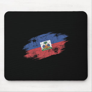 Haiti Soccer Fan Tattered Flag National Pride Mouse Pad