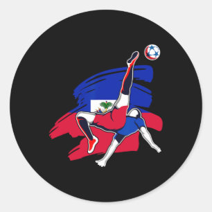 Haiti Soccer Fans Jersey Pride Proud Haitian Footl Classic Round Sticker