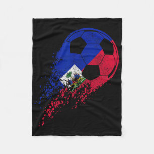 Haiti Soccer Haitian Flag Pride Soccer Player Fleece Blanket