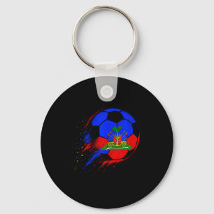 Haiti Soccer Haitian Flag Pride Soccer Player Foot Key Ring