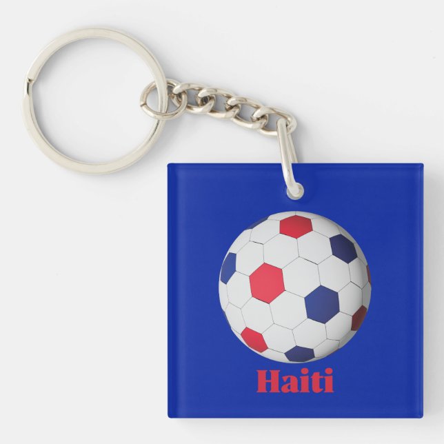 Haiti Soccer Key Ring (Front)