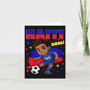 Haiti Soccer Kid Haitian Flag Soccer Player Footba Card