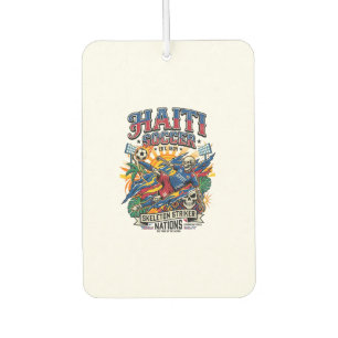 Haiti Soccer Skeleton Striker Nations Poster Style Car Air Freshener