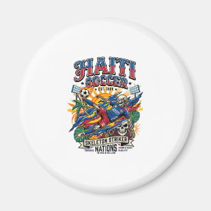 Haiti Soccer Skeleton Striker Nations Poster Style Magnet