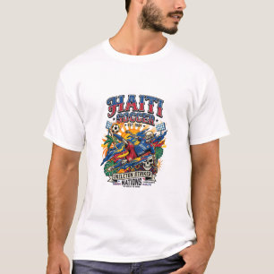 Haiti Soccer Skeleton Striker Nations Poster Style T-Shirt