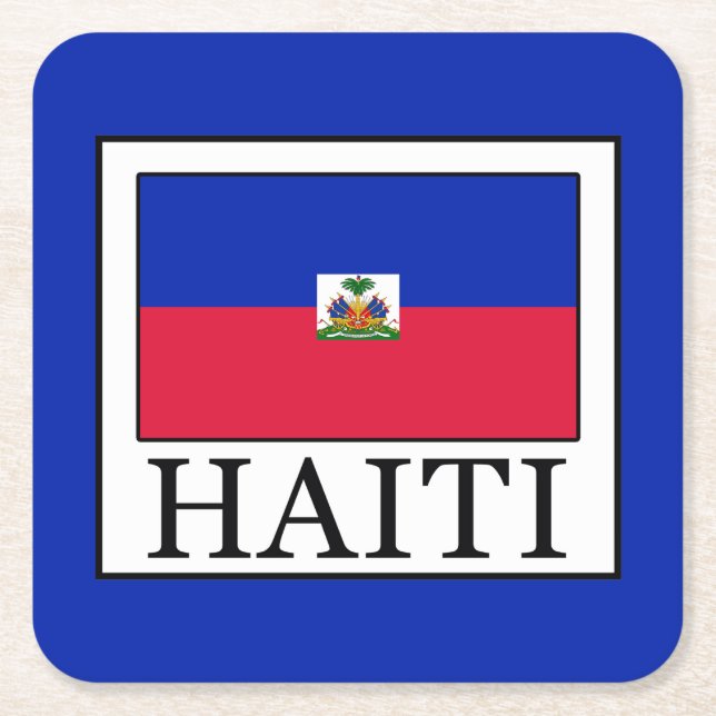 Haiti Square Paper Coaster (Front)