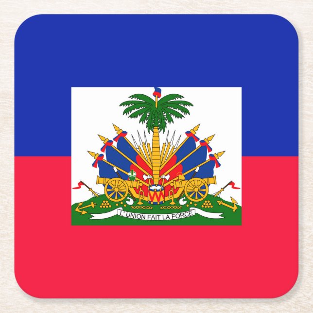 Haiti Square Paper Coaster (Front)