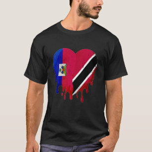 Haiti Trinidad & Tobago Flag Heart Grown Patriot C T-Shirt