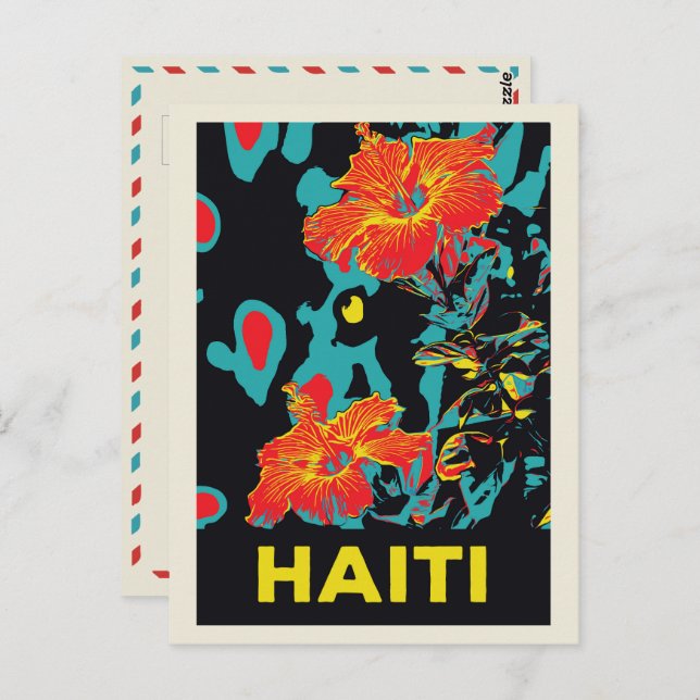 Haiti typical caribbean hibiscus postcard (Front/Back)