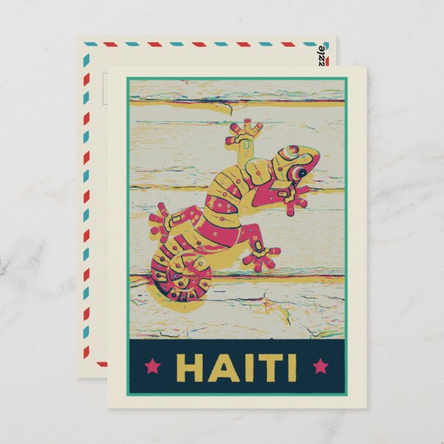Haiti typical colourful gecko postcard (Front/Back)