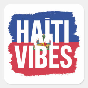 Haiti Vibes Sticker Haitian graphic flag