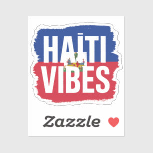 Haiti Vibes Sticker   Haitian graphic flag