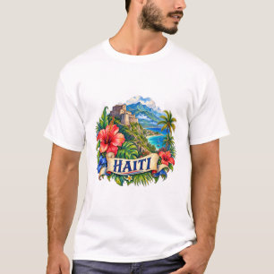 Haiti Watercolor Caribbean Travel T-Shirt