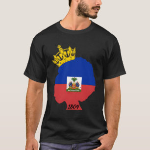 Haitian Afro Queen 1804 Haiti Flag Day Crown T-Shirt