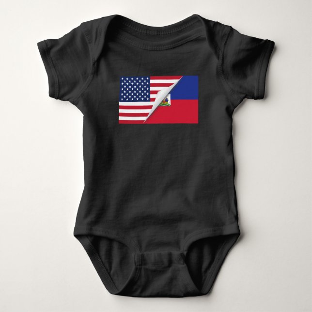 Haitian American Flag Baby Bodysuit (Front)
