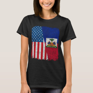 Haitian American Flag Half USA Haiti Root Proud T-Shirt