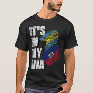 Haitian And Bahamian Mix DNA Flag Heritage T-Shirt
