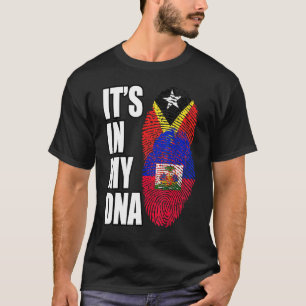 Haitian And Timorese Mix DNA Flag Heritage T-Shirt
