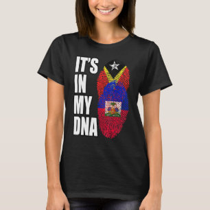 Haitian And Timorese Mix DNA Flag Heritage T-Shirt