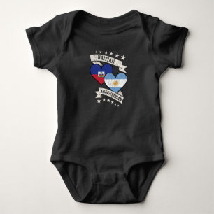 Haitian Argentinian Heart Flags Haiti Argentina Baby Bodysuit
