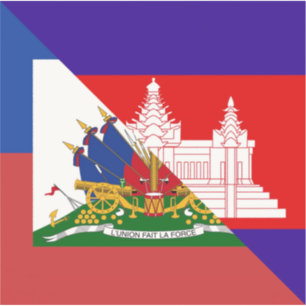 Haitian Cambodian Flag   Haiti Half Cambodia Flag