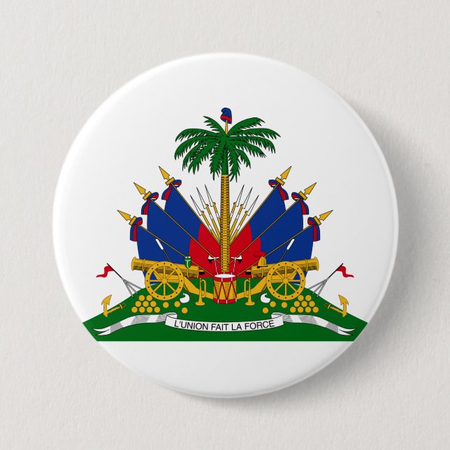 Haitian Coat of Arms (Haiti) 7.5 Cm Round Badge (Front)