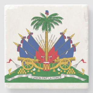 Haitian Coat of Arms (Haiti) Stone Coaster