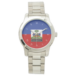Haitian Flag Custom Name Watch
