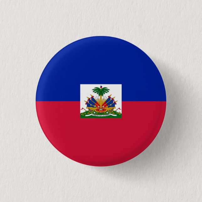 Haitian Flag, Flag of Haiti 3 Cm Round Badge (Front)