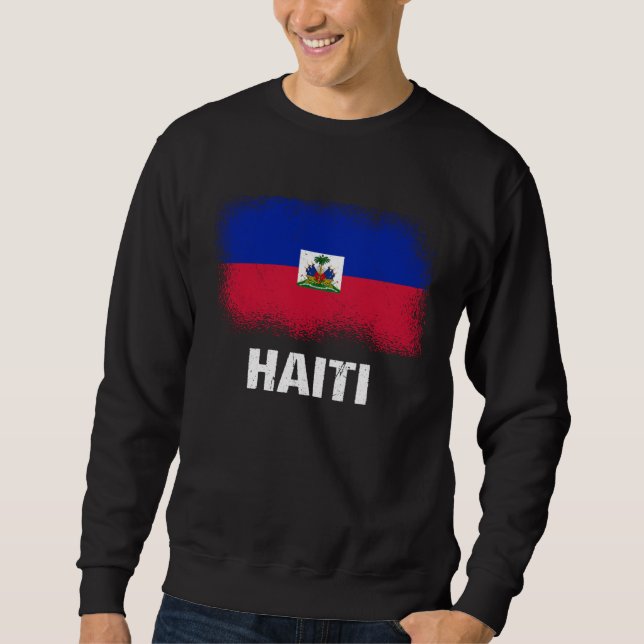 Haitian Flag Haiti  3 Sweatshirt (Front)